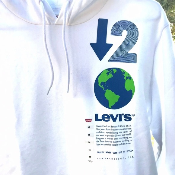 Mens Levi’s Sustainable Cotton Earth White Hoodie - Picture 6 of 12